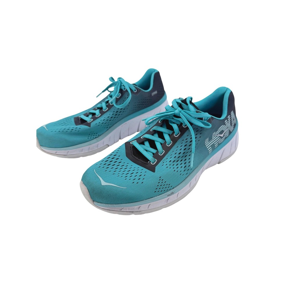 Hoka One One Cavu Teal Navy Blue Running Shoes Womens 9 Mens 7.5 Sneakers
